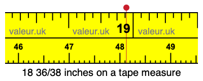 18 36/38 inches on a tape measure
