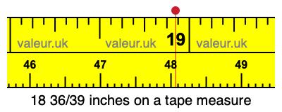 18 36/39 inches on a tape measure
