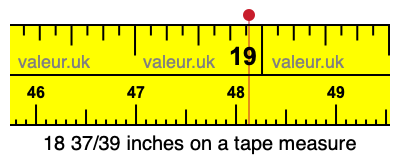 18 37/39 inches on a tape measure