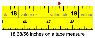 18 38/56 inches on a tape measure