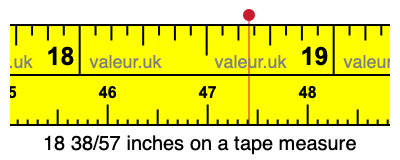 18 38/57 inches on a tape measure