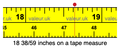 18 38/59 inches on a tape measure