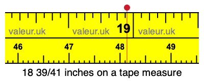 18 39/41 inches on a tape measure