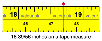 18 39/56 inches on a tape measure