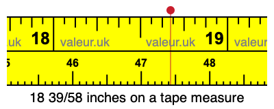 18 39/58 inches on a tape measure