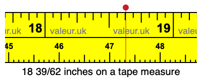 18 39/62 inches on a tape measure
