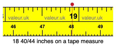 18 40/44 inches on a tape measure