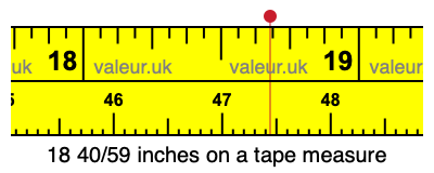 18 40/59 inches on a tape measure