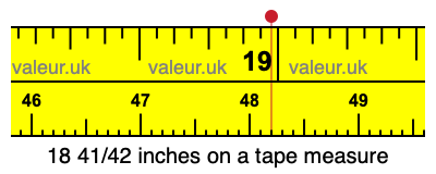 18 41/42 inches on a tape measure