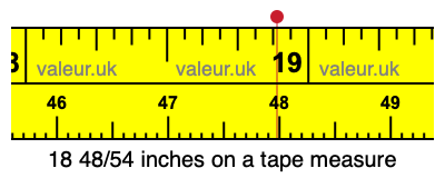 18 48/54 inches on a tape measure