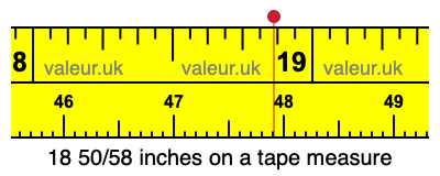 18 50/58 inches on a tape measure