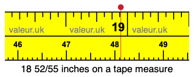18 52/55 inches on a tape measure