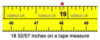 18 52/57 inches on a tape measure