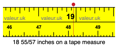 18 55/57 inches on a tape measure