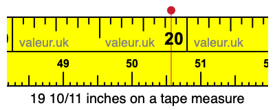 19 10/11 inches on a tape measure