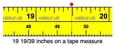 19 19/39 inches on a tape measure