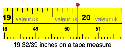 19 32/39 inches on a tape measure