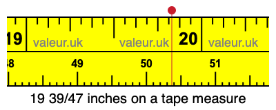 19 39/47 inches on a tape measure