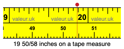 19 50/58 inches on a tape measure