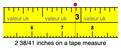 2 38/41 inches on a tape measure