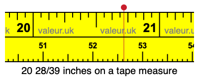20 28/39 inches on a tape measure