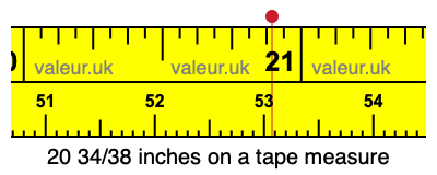 20 34/38 inches on a tape measure