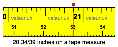 20 34/39 inches on a tape measure