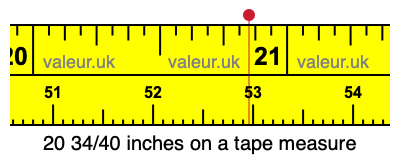 20 34/40 inches on a tape measure