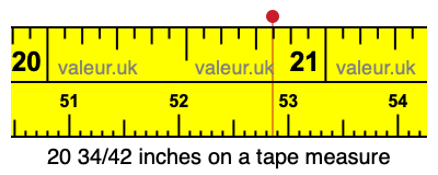 20 34/42 inches on a tape measure