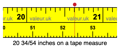 20 34/54 inches on a tape measure