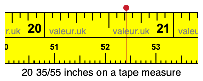 20 35/55 inches on a tape measure