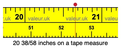 20 38/58 inches on a tape measure