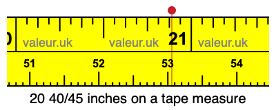 20 40/45 inches on a tape measure