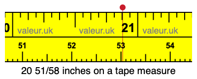 20 51/58 inches on a tape measure