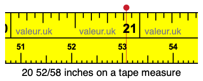 20 52/58 inches on a tape measure
