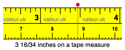 3 16/34 inches on a tape measure