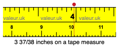 3 37/38 inches on a tape measure