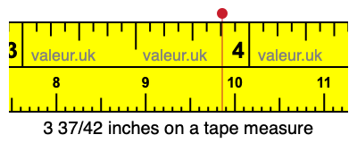 3 37/42 inches on a tape measure