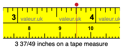 3 37/49 inches on a tape measure