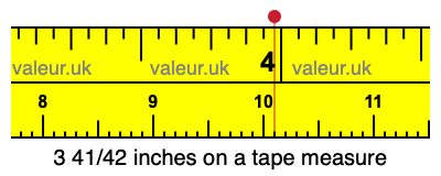 3 41/42 inches on a tape measure