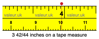 3 42/44 inches on a tape measure