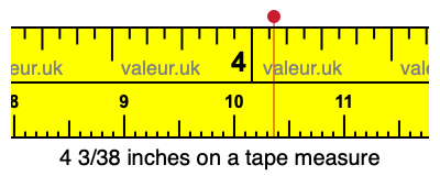 4 3/38 inches on a tape measure