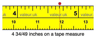 4 34/49 inches on a tape measure