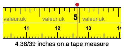 4 38/39 inches on a tape measure