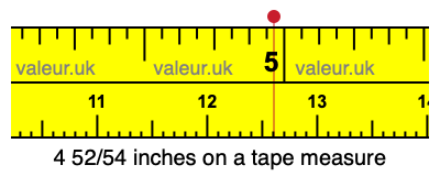 4 52/54 inches on a tape measure