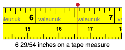 6 29/54 inches on a tape measure