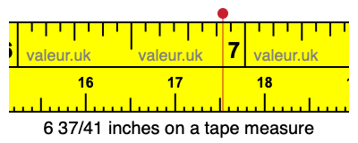 6 37/41 inches on a tape measure 6 37/41 inches on a tape measure