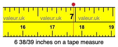 6 38/39 inches on a tape measure