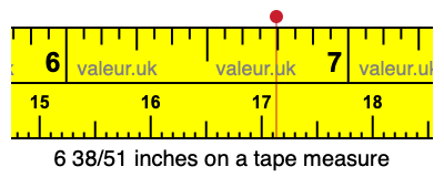 6 38/51 inches on a tape measure