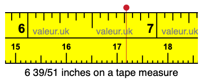 6 39/51 inches on a tape measure